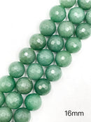 Natural Green Aventurine Faceted Round Beads Size 6mm to 20mm 15.5'' Strand