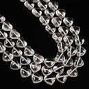 Natural Clear Quartz Top Drilled Heart Shape Beads Size 14-15mm 15.5" Strand