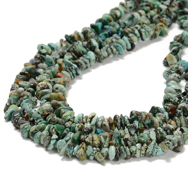 Natural African Turquoise Irregular Pebble Nugget Chips Beads Size 7-8mm 32"Strd