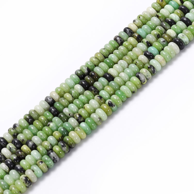 Natural Chrysoprase Smooth Rondelle Beads Size 3x6mm 15.5'' Strand