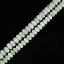 Natural Green Moonstone Smooth Rondelle Beads 4x6mm 5x8mm 6x10mm 15.5" Strand