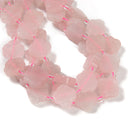 Natural Rose Quartz Four Clover Leaf Beads Size 18mm 15.5'' Strand