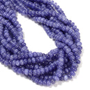 Tanzanite Color Dyed Jade Smooth Rondelle Beads Size 4x6mm 15.5'' Strand