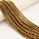 Gold/ Silver Plated Hematite Faceted Rondelle Beads Size 2x4mm 15.5'' Strand