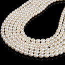 Grade A White Fresh Water Pearl Rice Shape Beads Size 6x7mm 15'' Strand