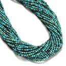02 Natural Genuine Turquoise Smooth Round Beads Size 3mm 4mm 16" Strand