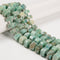 Natural Blue Green Amazonite Faceted Irregular Wheel Beads 8x15mm 15.5'' Strand