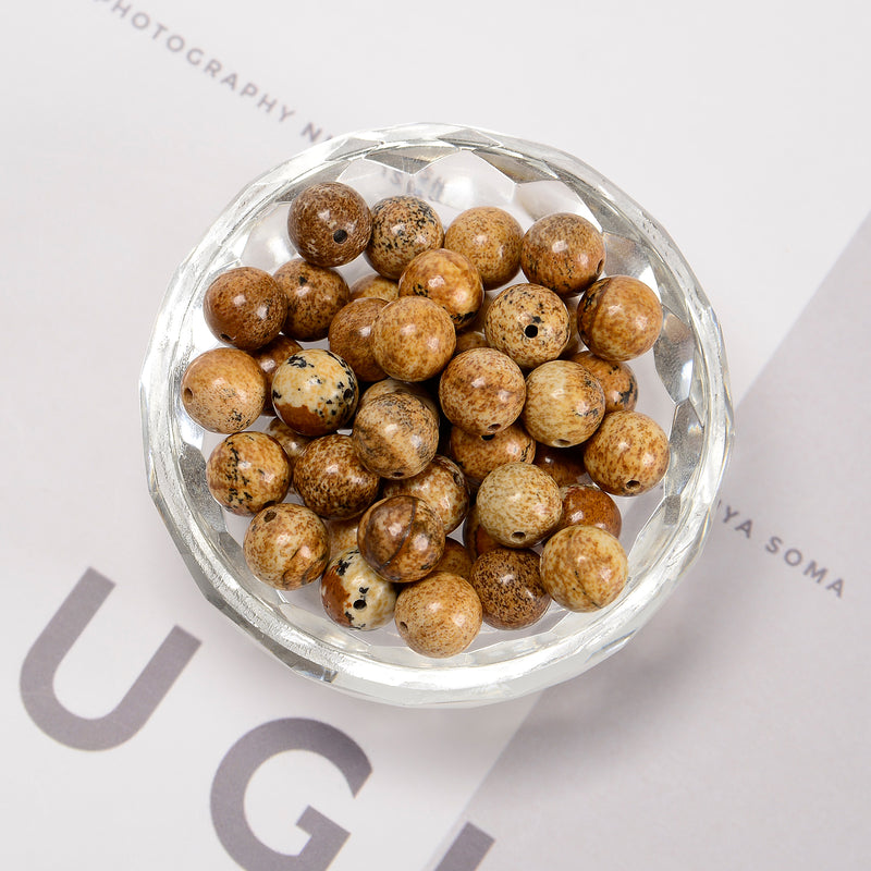 Picture Jasper Smooth Round Beads 4mm 6mm 8mm 10mm 12mm 14mm 18mm 15.5" Strand