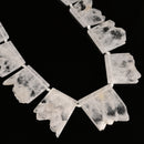 Natural Clear Quartz Trapezoid Slab Shape Beads Size 27-46x30-50mm 15.5" Strand