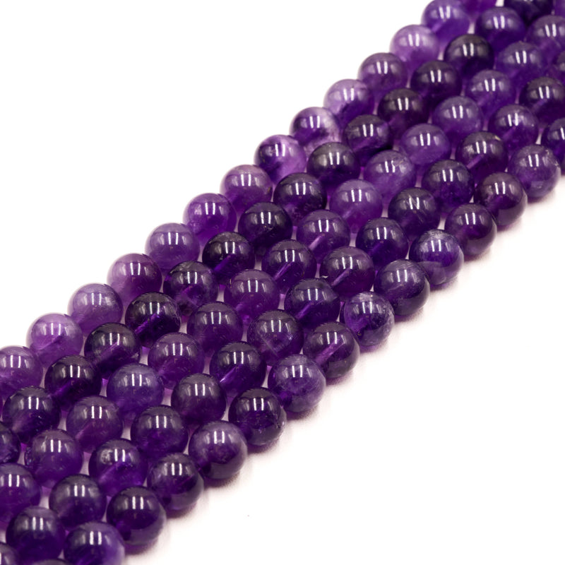 Natural Light Amethyst Smooth Round Beads Size 10mm 12mm 15.5" Strand