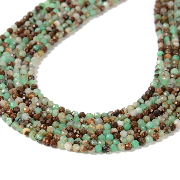 Natural Chrysoprase Gemstone Bead Strand – 6x9mm Cylinder & 4x6mm Rondelle Mix, 15.5'' Green
