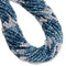 Gradient Natural Dark Blue Aquamarine Faceted Round Beads Size 4mm 15.5'' Strand