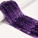 Natural Gradient Amethyst Faceted Round Beads Size 4mm 15.5" Strand