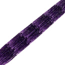 Natural Gradient Amethyst Faceted Round Beads Size 4mm 15.5" Strand