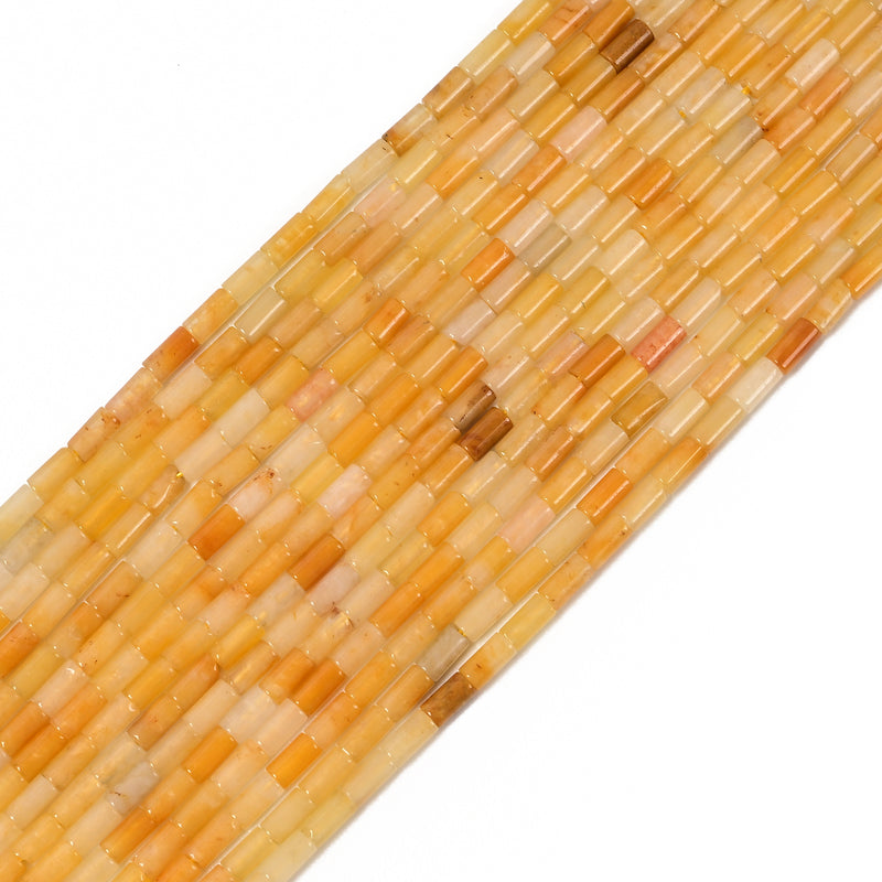 03 Mixed Gemstone Cylinder Tube Shape Beads Size 2x4mm 15'' Strand