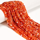 Natural Carnelian Faceted Cube Beads Size 3mm 15.5" Strand