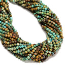 Natural Gradient Turquoise Smooth Round Beads Size 4mm 15" Strand