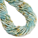 Natural Gradient Amazonite Faceted Cube Beads Size 4mm 15.5" Strand