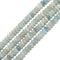 Natural Aquamarine Faceted Rondelle Beads Size 7mm 8mm 9mm 10mm 15.5'' Strand