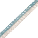 White /Aquamarine Color Dyed Jade Smooth Rondelle Wheel Beads 7x8mm 15'' Strand