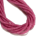 Pink Tourmaline Color Dyed Jade Smooth Rondelle Beads Size 2x6mm 15.5'' Strand