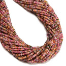 Natural Multi-color Tourmaline Faceted Rondelle Beads Size 1.5x3mm 15.5" Strand