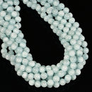 Natural Light Blue Moonstone Smooth Round Beads Size 6mm 8mm 10mm 15.5" Strand