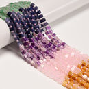 10 Multi-color Gemstone Smooth Cube Shape Beads Size 4mm 15" Strand