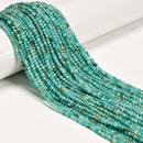 Natural Green Amazonite Faceted Round Beads Size 2.5mm 15" Strand