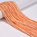 Natural Pink Fresh Water Pearl Rice Shape Beads Size 3-3.5x4-4.5mm 14.5'' Strand
