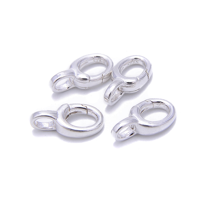 925 Sterling Silver Oval Clasp Size 7x14mm 10x21mm 2 Pcs Per Bag