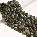 Natural Labradorite Top Drilled Heart Shape Beads Size 14-15mm 15.5" Strand