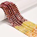 02 Gradient Multi-color Gemstone Hexagonal Rondelle Wheel Beads 3x6mm 15" Strand