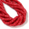 Red Dyed Jade Smooth Rondelle Beads Size 2x6mm 15.5'' Strand