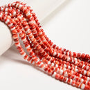 Natural Red Spiny Oyster Smooth Rondelle Beads Size 5x6mm 16" Strand