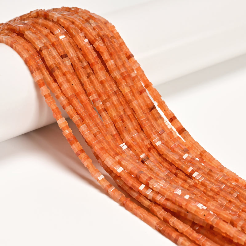 Natural Red Aventurine Square Heishi Disc Beads Size 1.5x2.5mm 15.5'' Strand