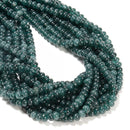 Dark Green Color Dyed Jade Smooth Rondelle Beads Size 4x6mm 15.5'' Strand