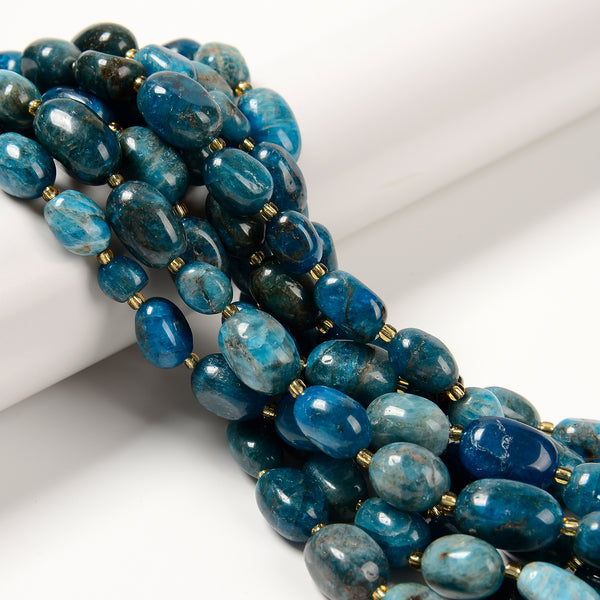 Natural Apatite Full Oval Nugget Beads Size 10-12mm x 13-18mm 15.5'' Strand