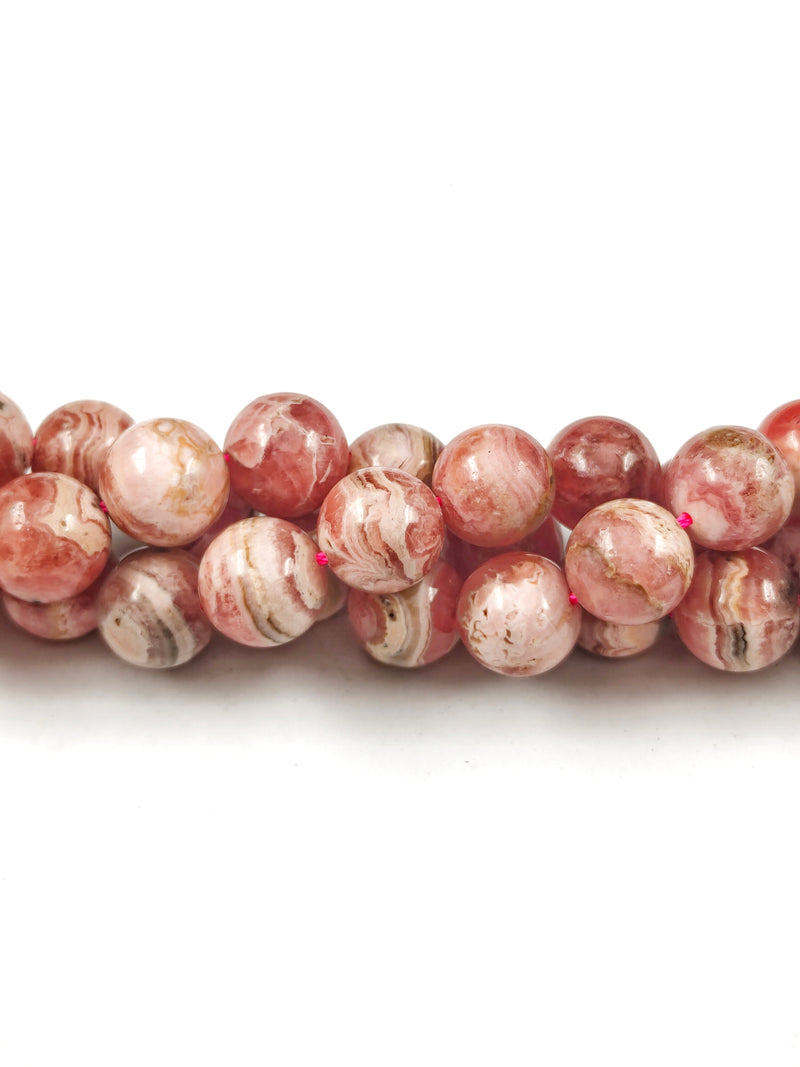 Natural Rhodochrosite Smooth Round Beads Size 6mm 12mm 15.5" Strand