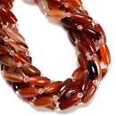 Natural Carnelian Rice Shape Beads Size 8-9mm x 18-20mm 15.5'' Strand