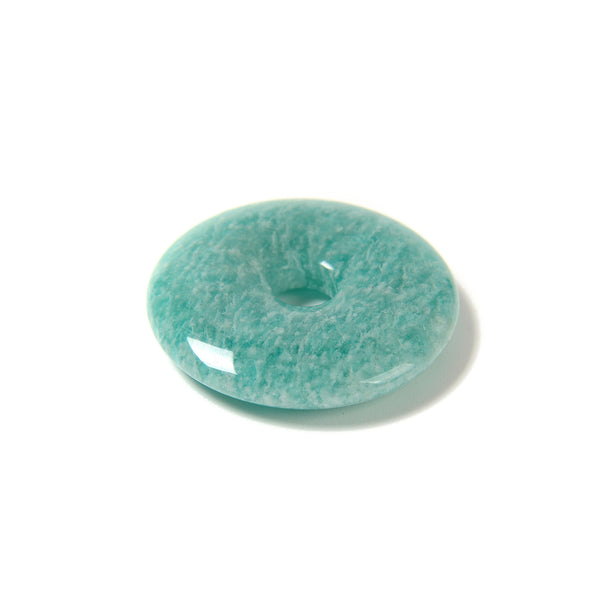 Natural Blue Green Amazonite Donut Circle Pendant Size 30mm Sold by Piece