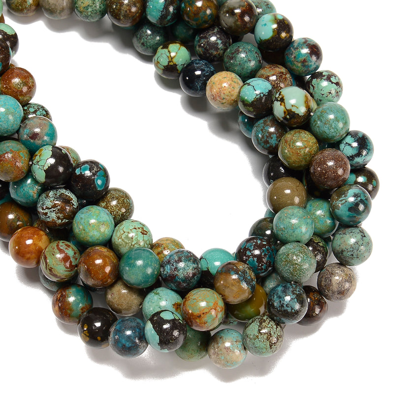 Natural Genuine Turquoise Smooth Round Beads 11-11.5mm 11.5-12mm 15.5" Strand