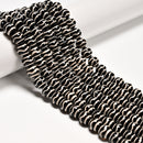 Black & White Stripe Tibetan Agate Smooth Round Beads Size 10mm 15.5" Strand