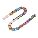 Mix Styles Gradient Multi-color Gemstone Flat Heart Shape Beads 6mm 15" Strand
