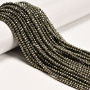 Natural Pyrite Faceted Rondelle Beads Size 2x3mm 3x4mm 15.5" Strand