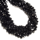 Black Onyx Faceted Rondelle Beads Size 7x10mm 15.5'' Strand