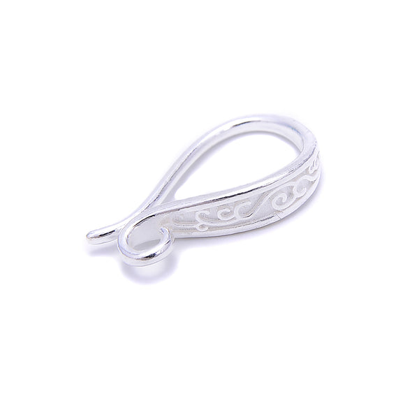 925 Sterling Silver Hook Clasp Size 12x19mm 2 Pcs Per Bag