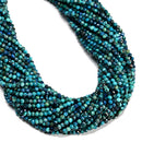 Natural Azurite Chrysocolla Malachite Faceted Round Beads Size 3mm 15.5'' Strand