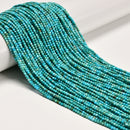 Grade A Natural Blue Turquoise Smooth Round Beads Size 2mm 16" Strand