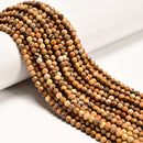 Natural Picture Jasper Faceted Round Beads Size 2mm 3mm 4mm 15.5" Strand